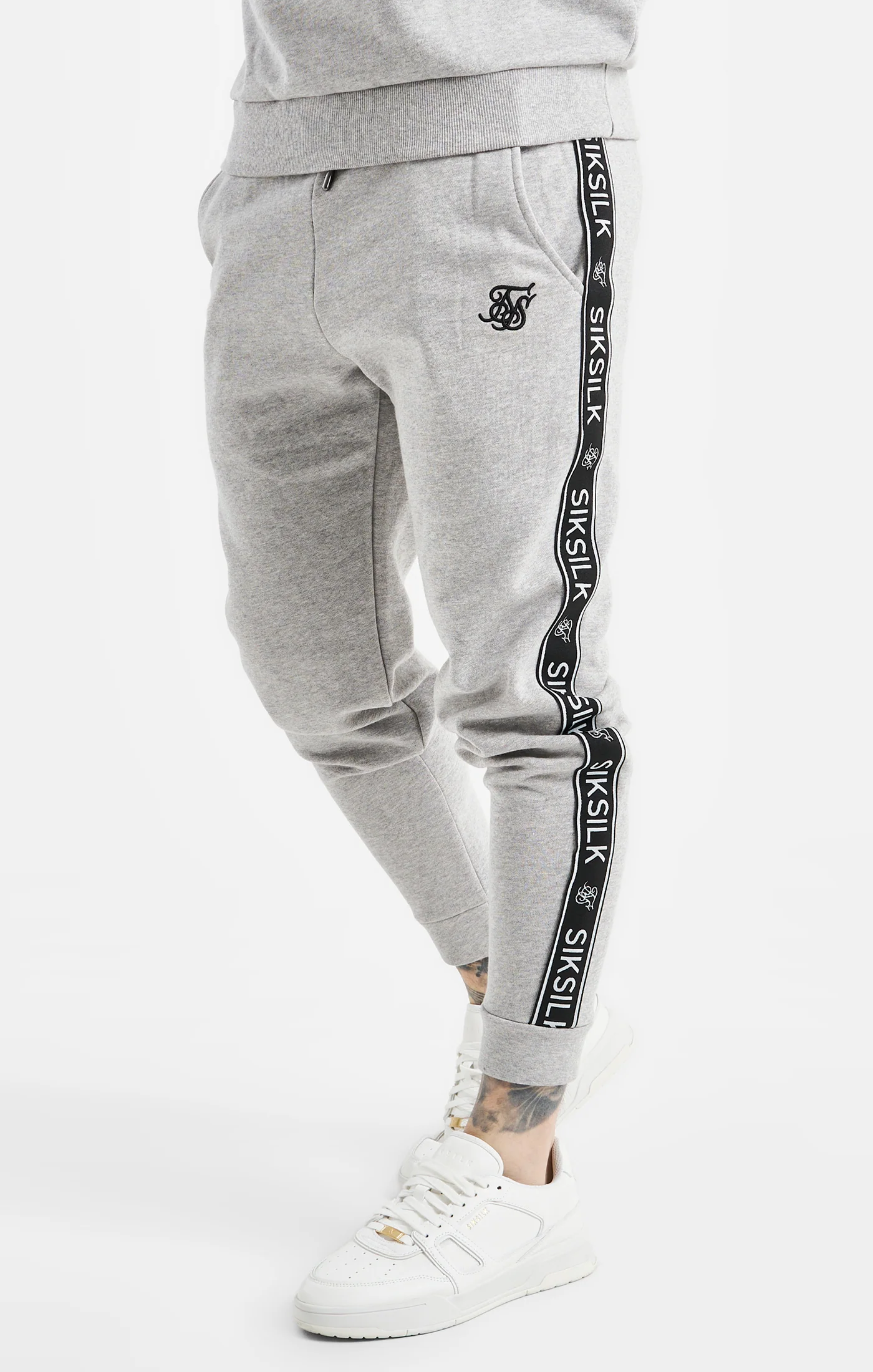 Grey Taped Sweatshirt And Jogger Tracksuit Set - Image 8