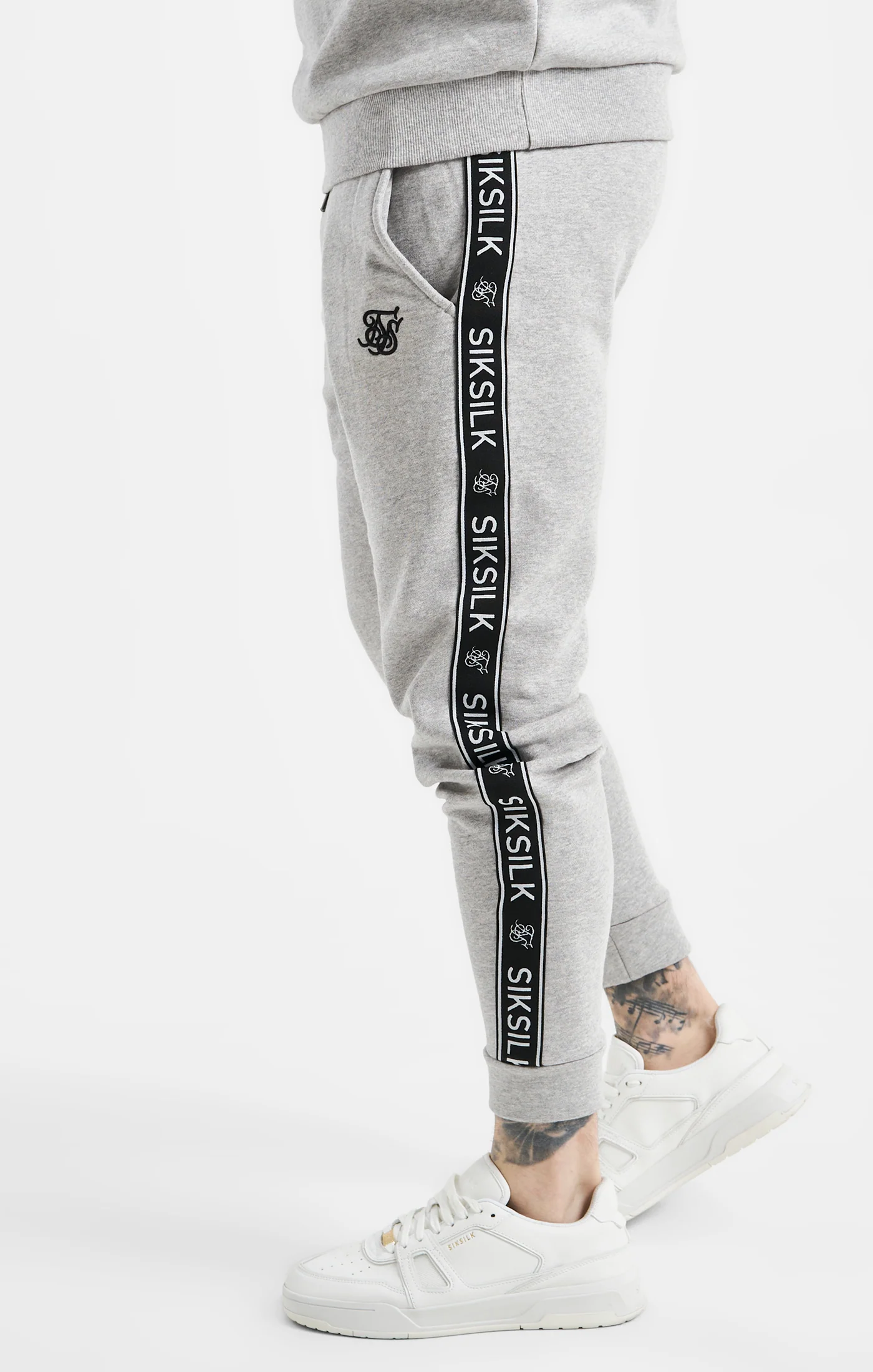 Grey Taped Sweatshirt And Jogger Tracksuit Set - Image 9