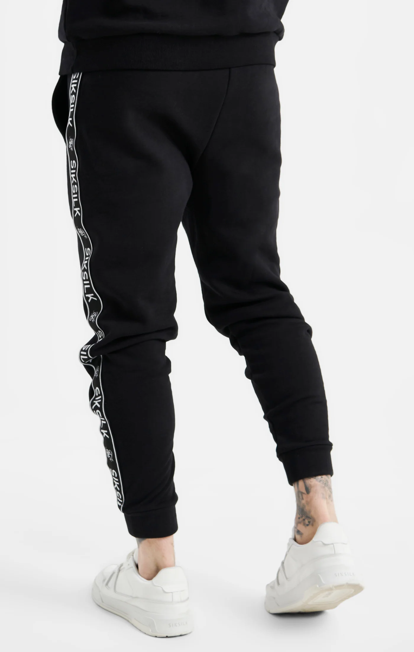 Black Taped Sweatshirt And Jogger Tracksuit Set - Image 5