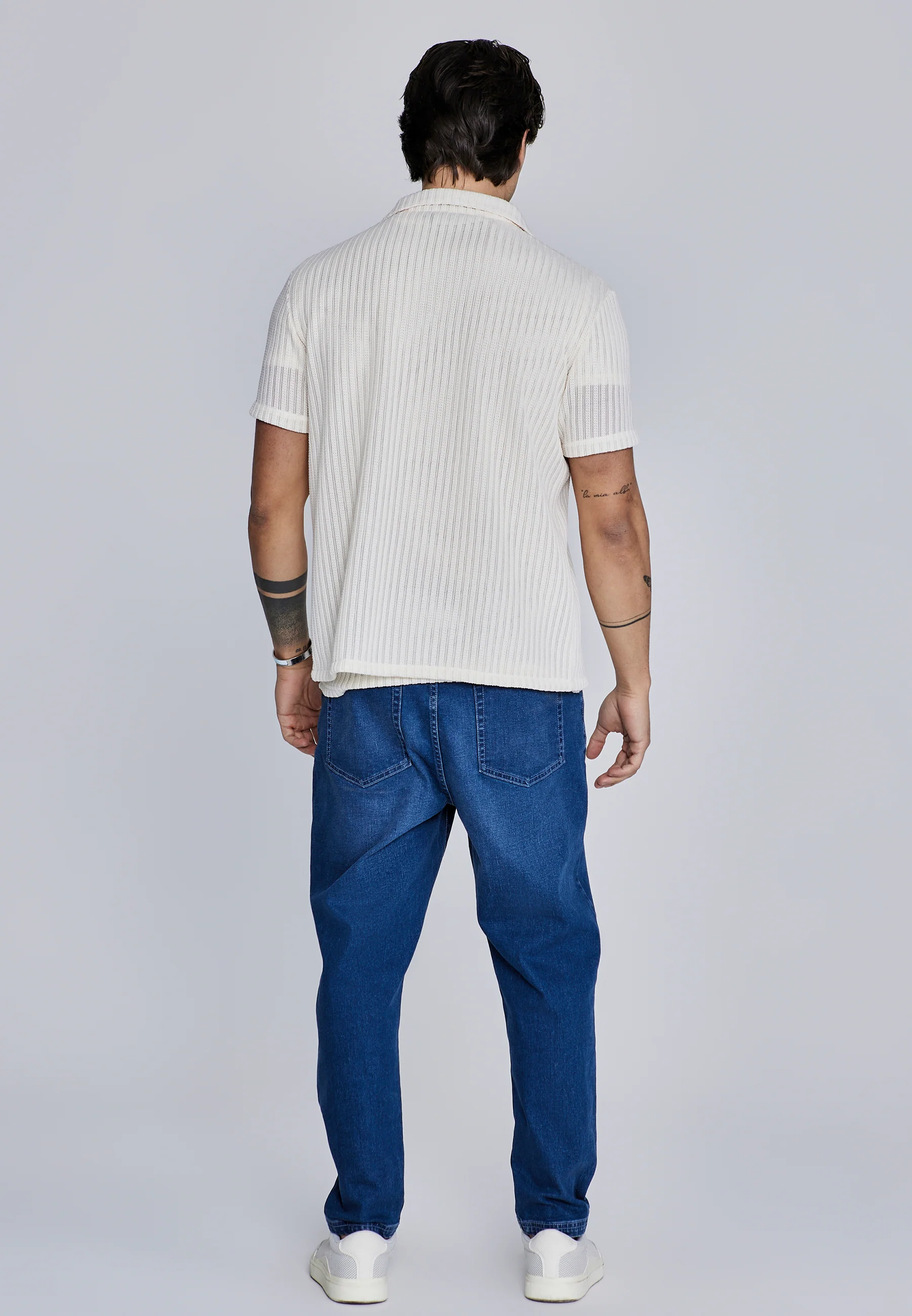Ecru Textured Resort Shirt - Image 5