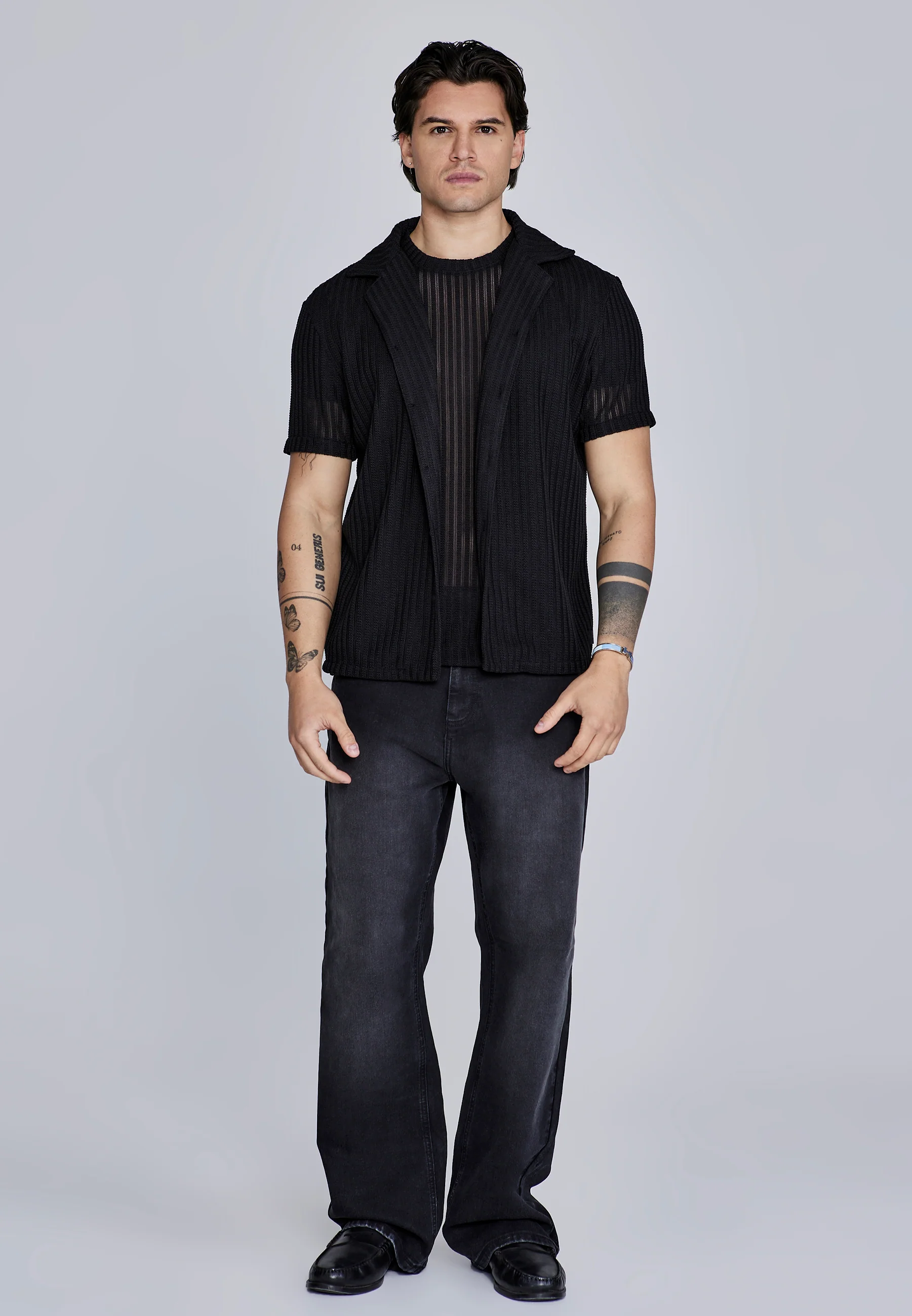 Black Textured Resort Shirt - Image 3