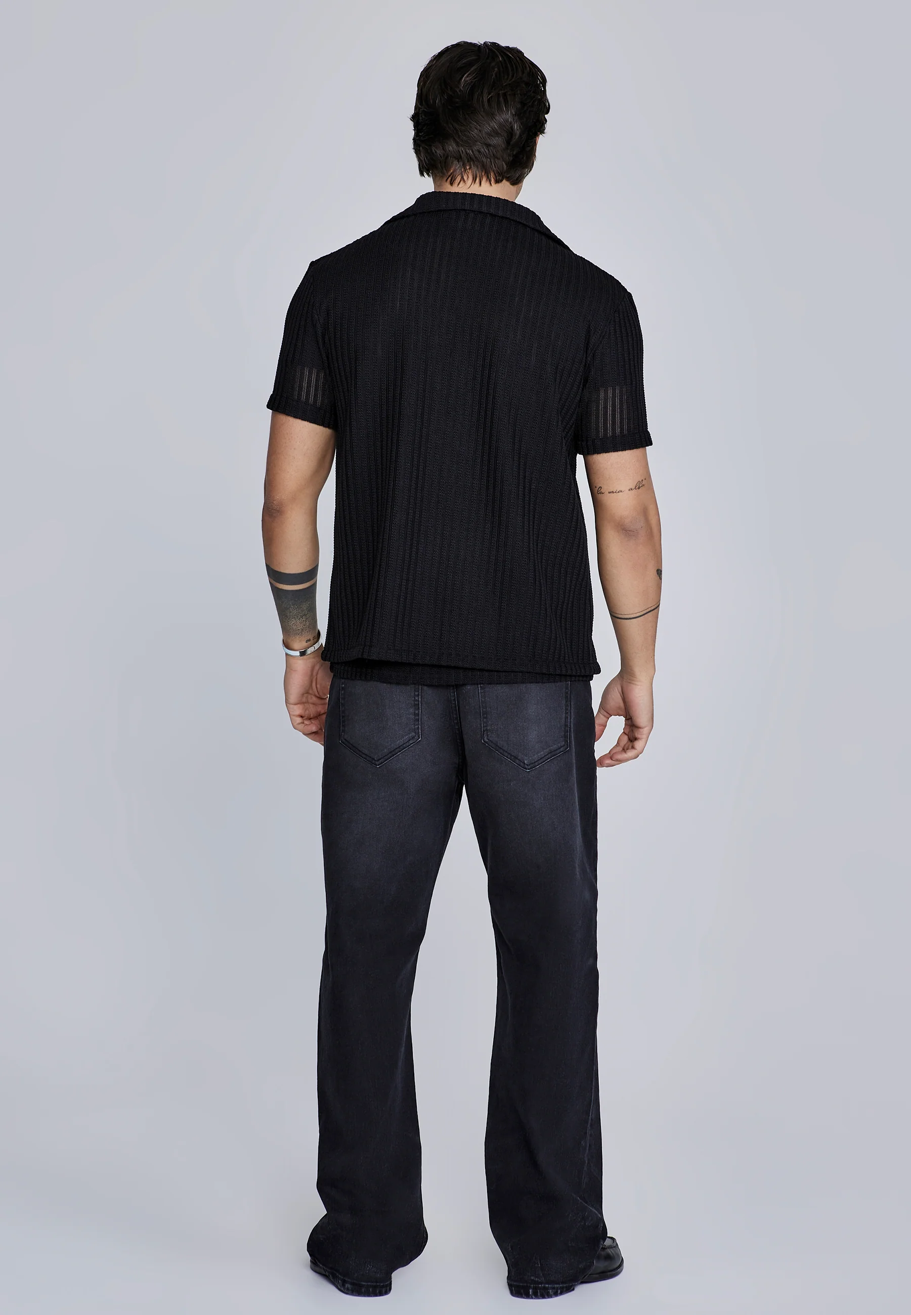 Black Textured Resort Shirt - Image 5