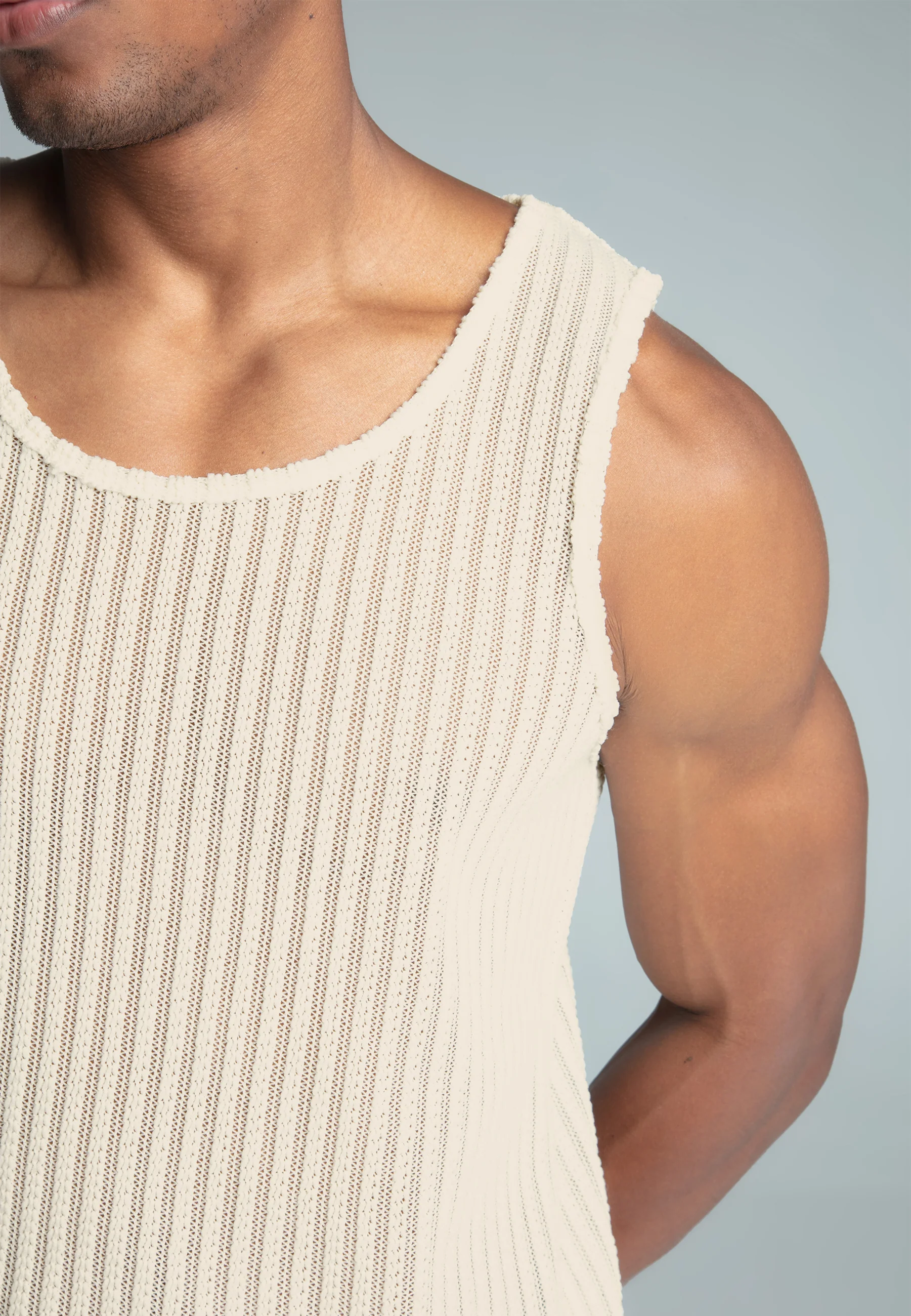 Ecru Textured Vest - Image 3