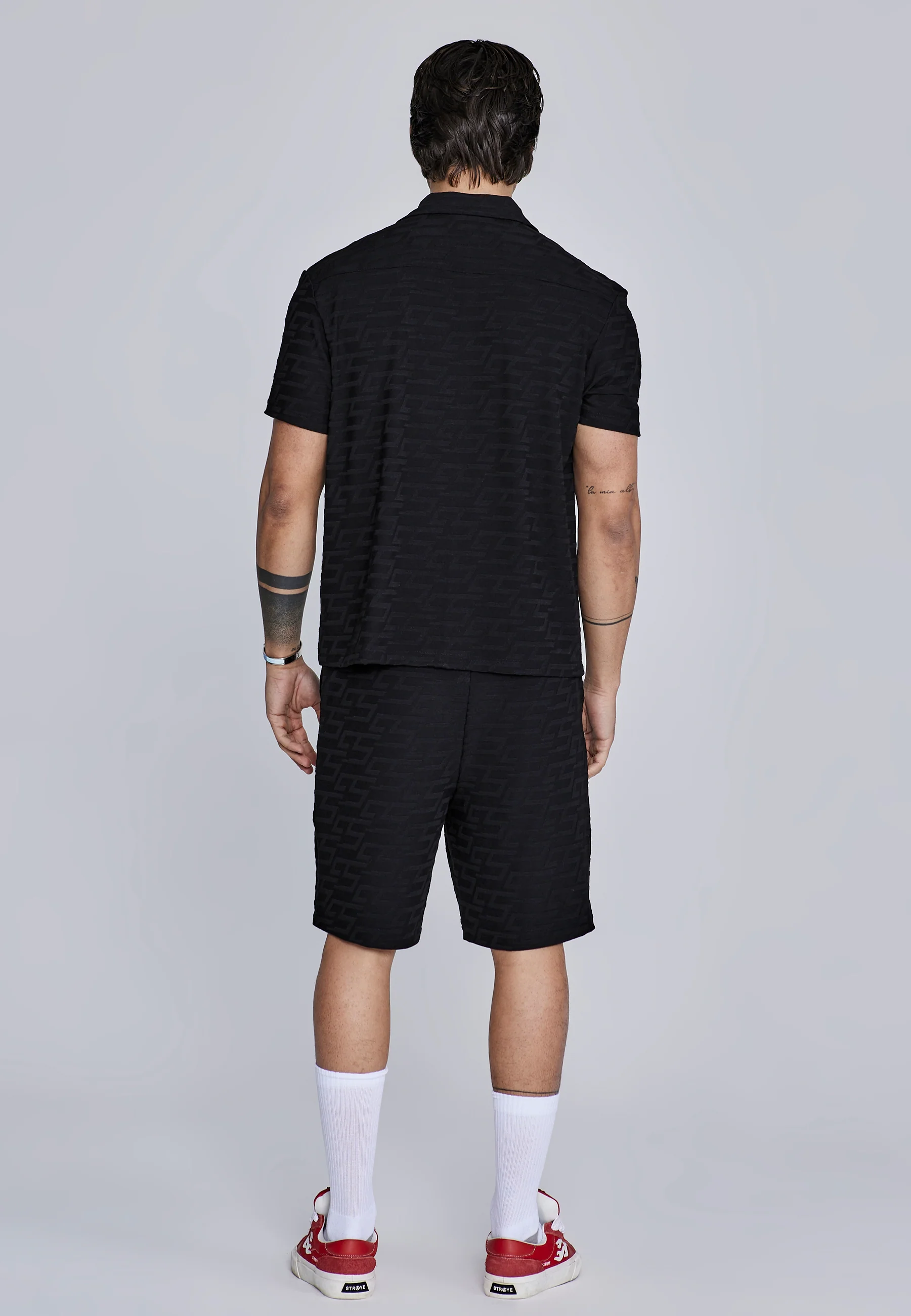 Black Towelling Shorts - Image 5