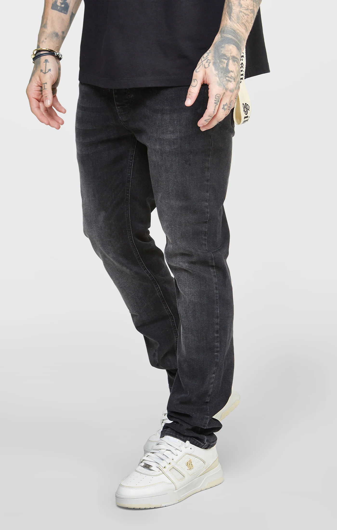 Washed Black Slim Fit Denims