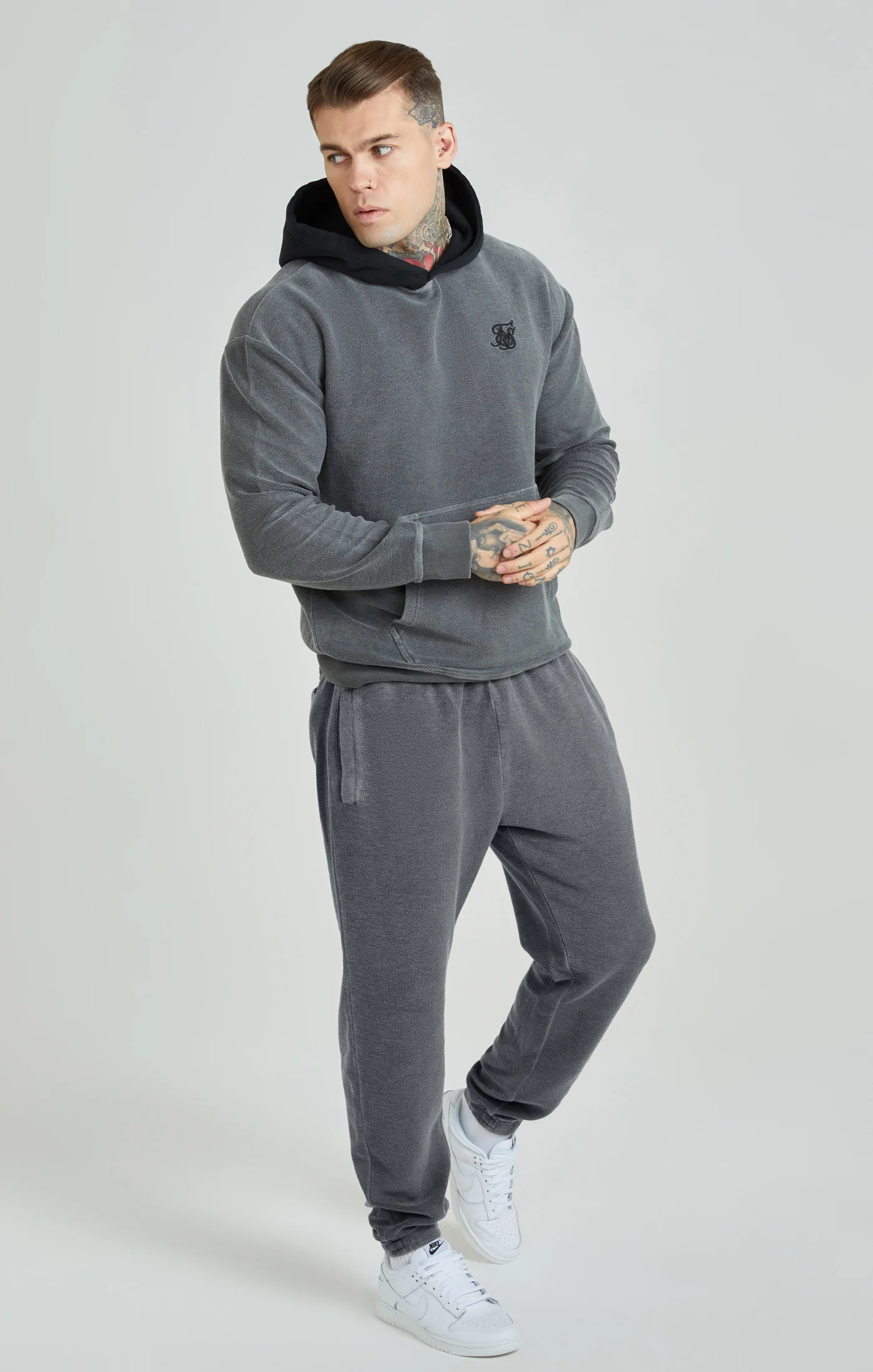 Washed Grey Heavyweight Loopback Oversized Hoodie - Image 3
