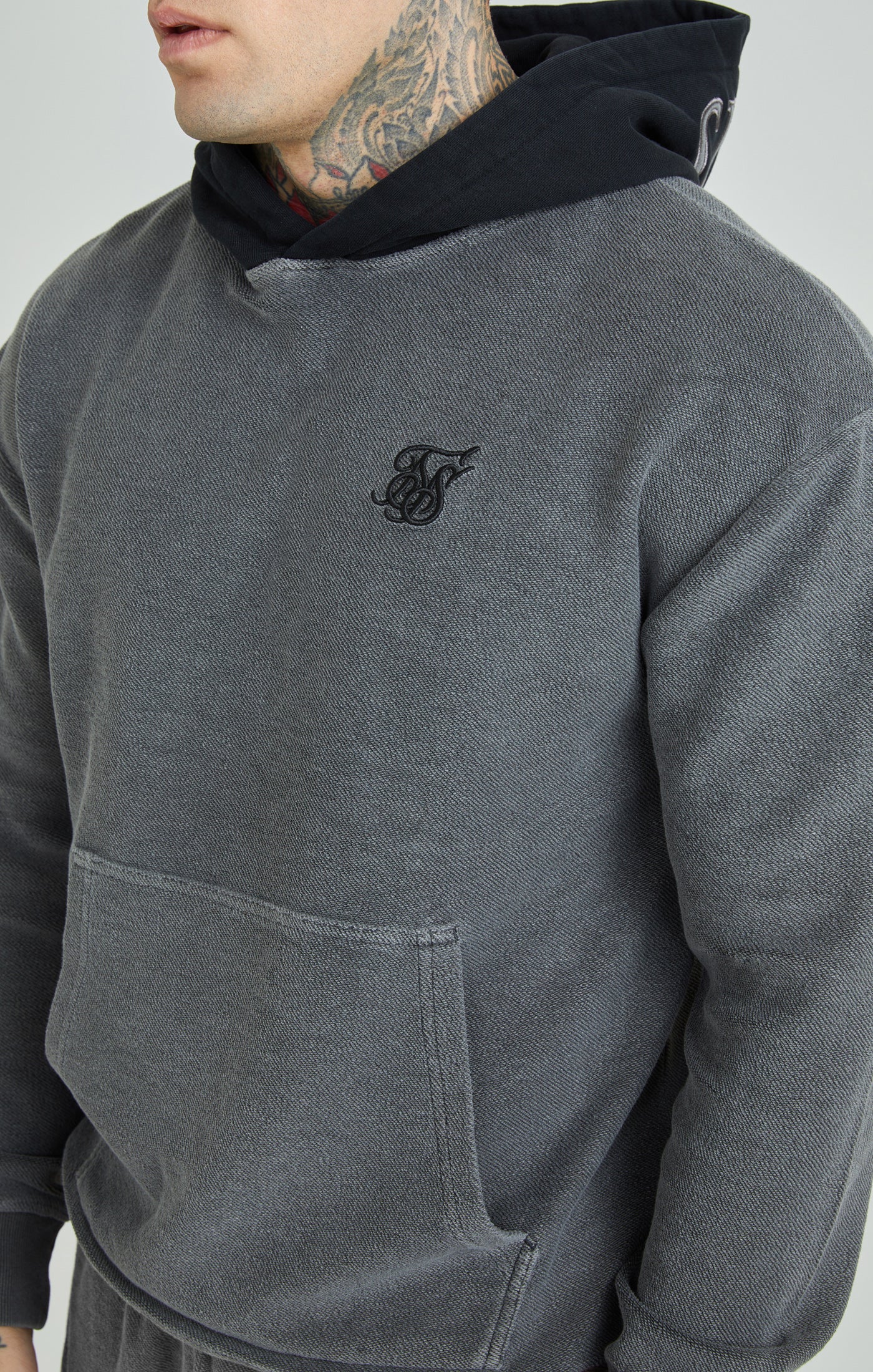 Washed Grey Heavyweight Loopback Oversized Hoodie - Image 4