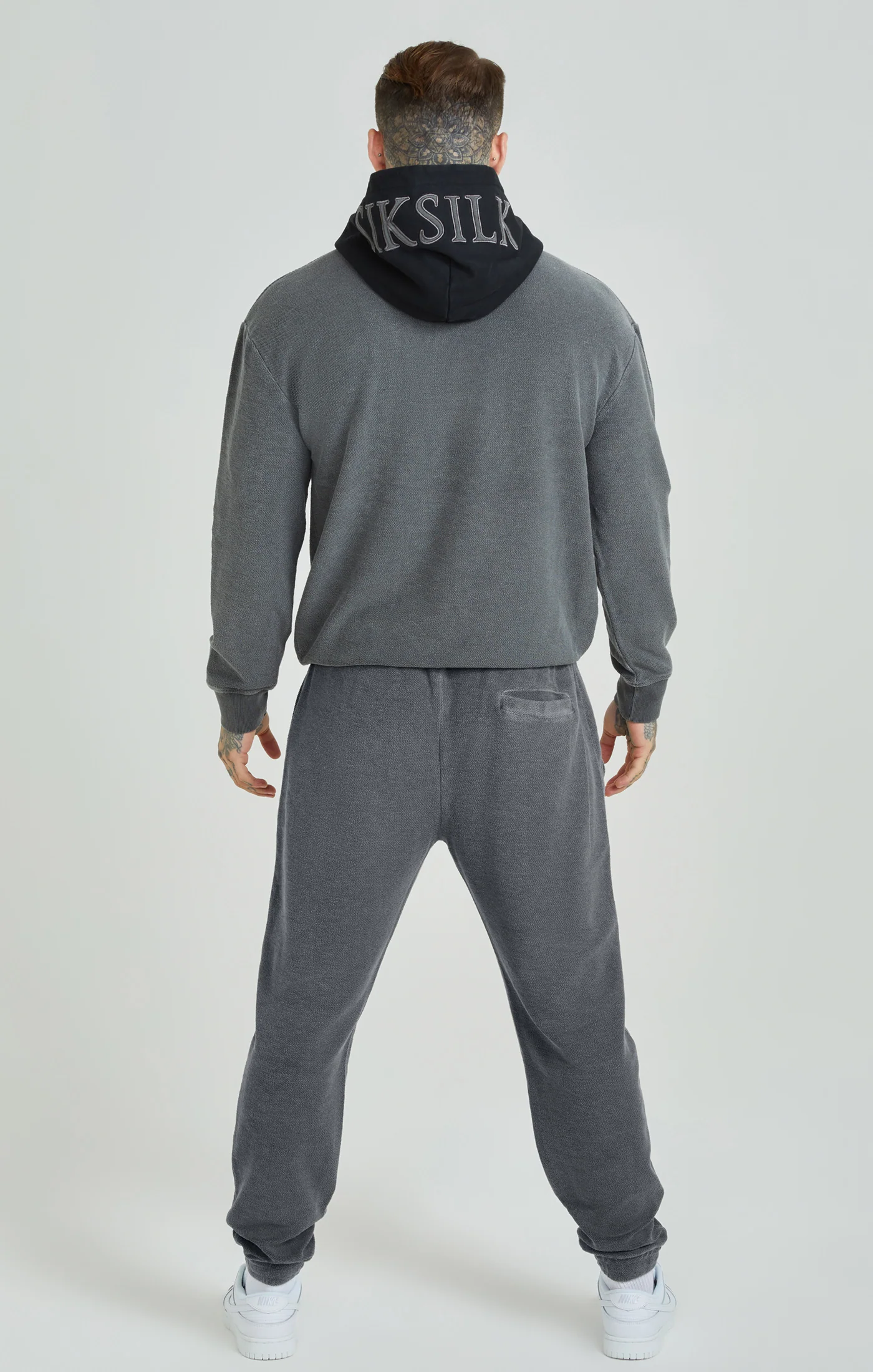 Washed Grey Heavyweight Loopback Oversized Hoodie - Image 5