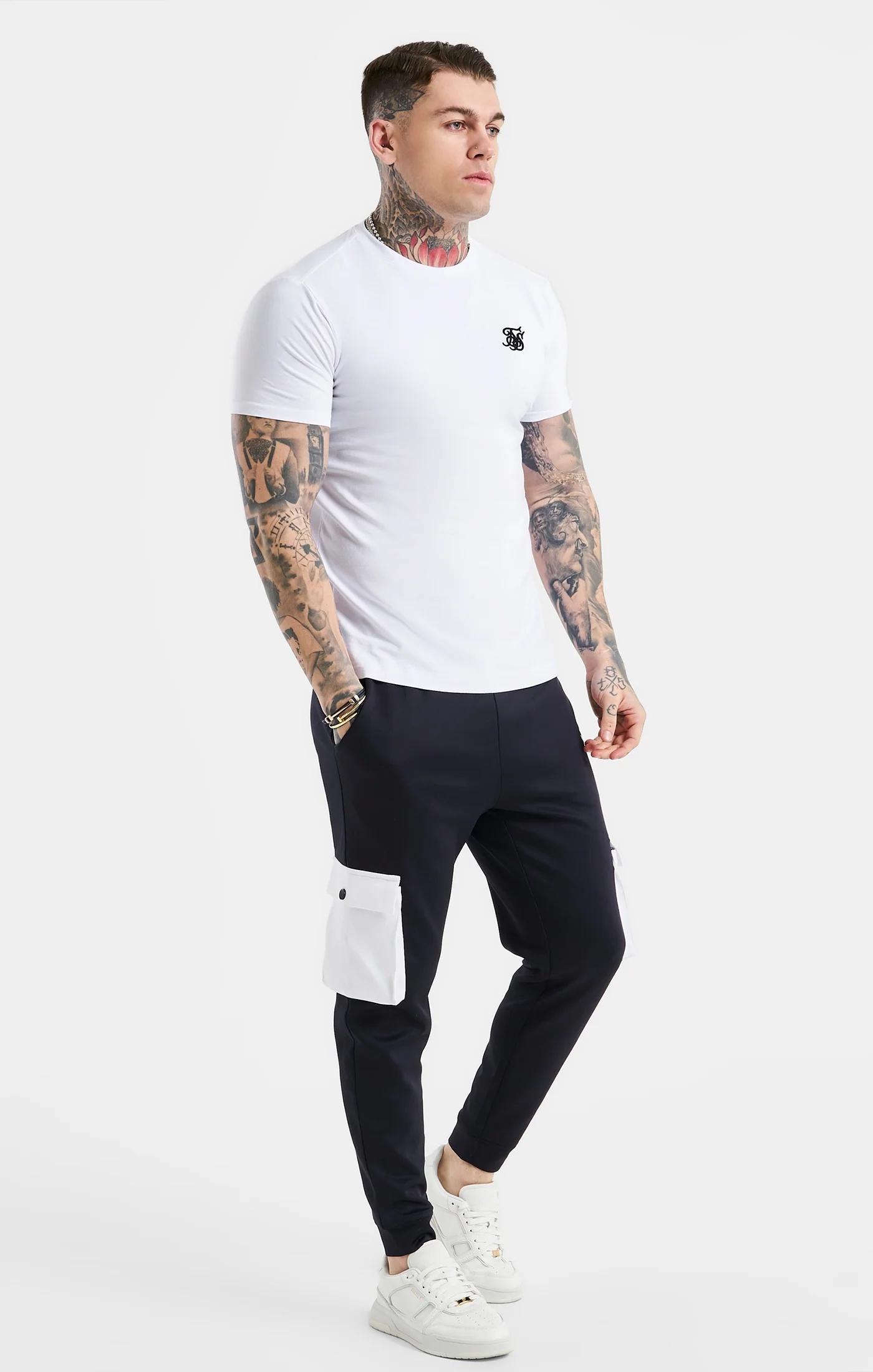 White Essential Short Sleeve Muscle Fit T-Shirt - Image 3