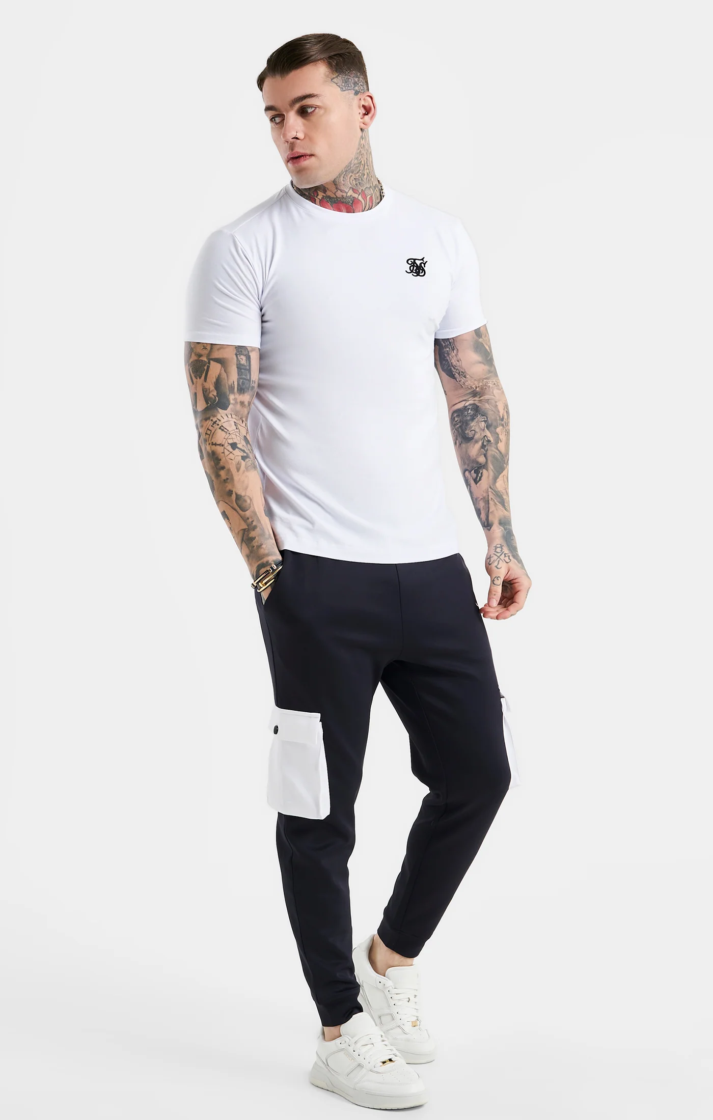 White Essential Short Sleeve Muscle Fit T-Shirt - Image 4