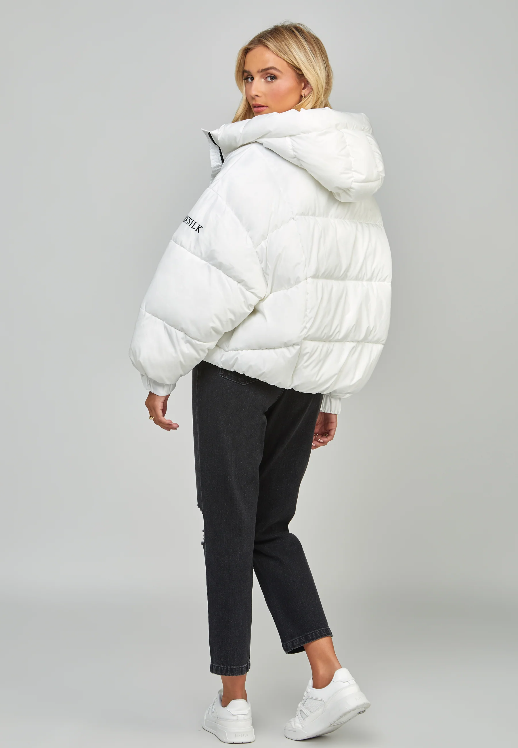 White Oversized Padded Coat - Image 5