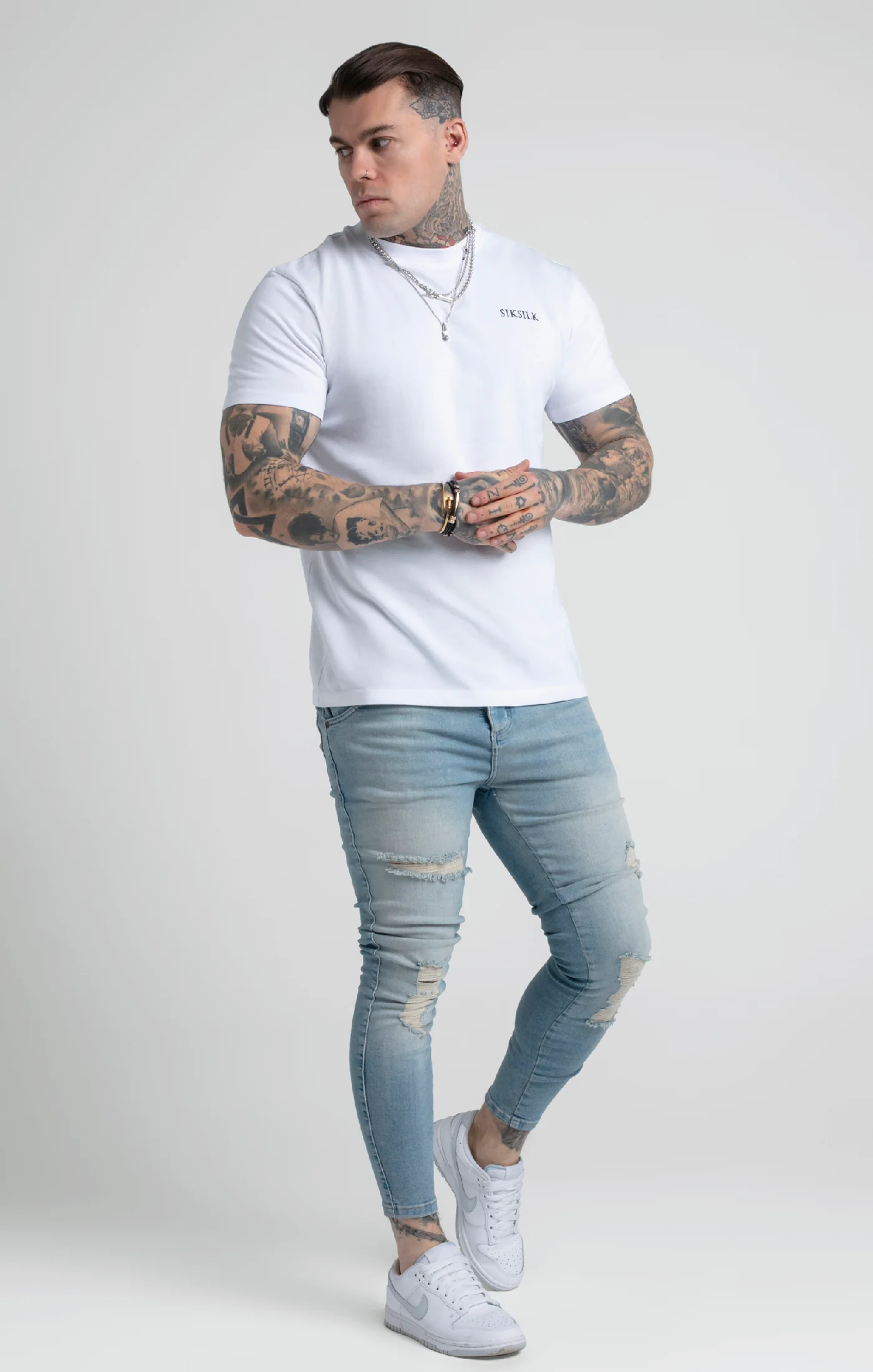 White Printed Logo Relaxed Fit T-Shirt - Image 2