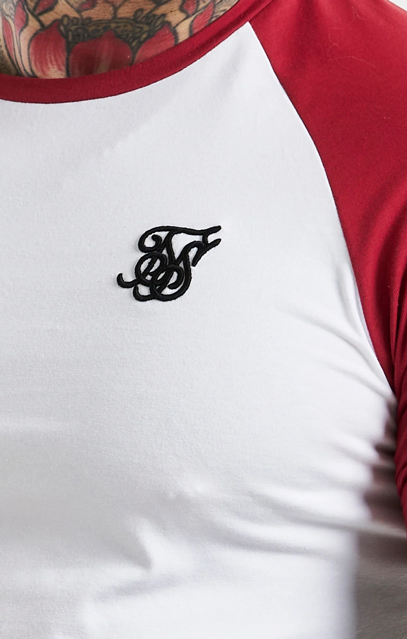 White Raglan Muscle Fit T-Shirt - Image 2