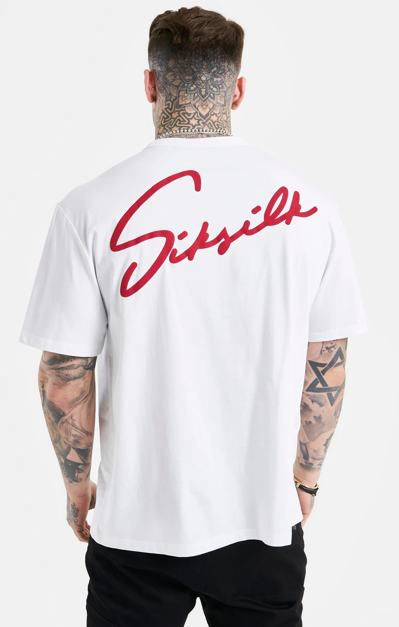 White Script Embroidery Oversized T-Shirt - Image 7