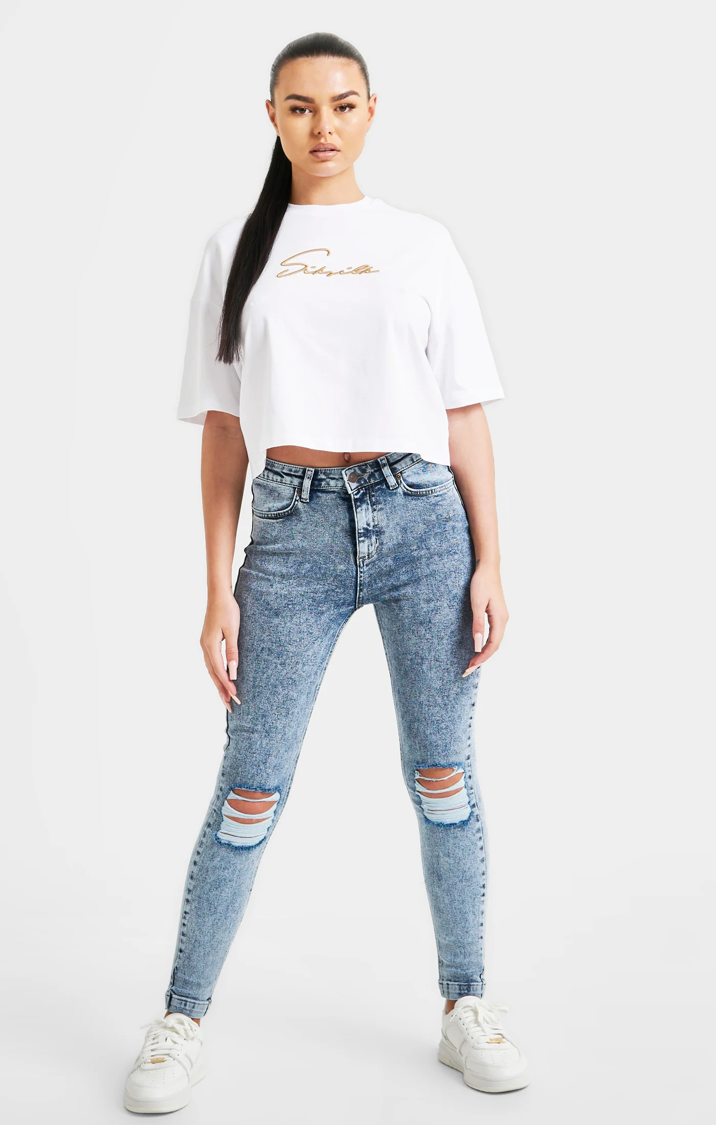 White Signature Crop Tee - Image 3