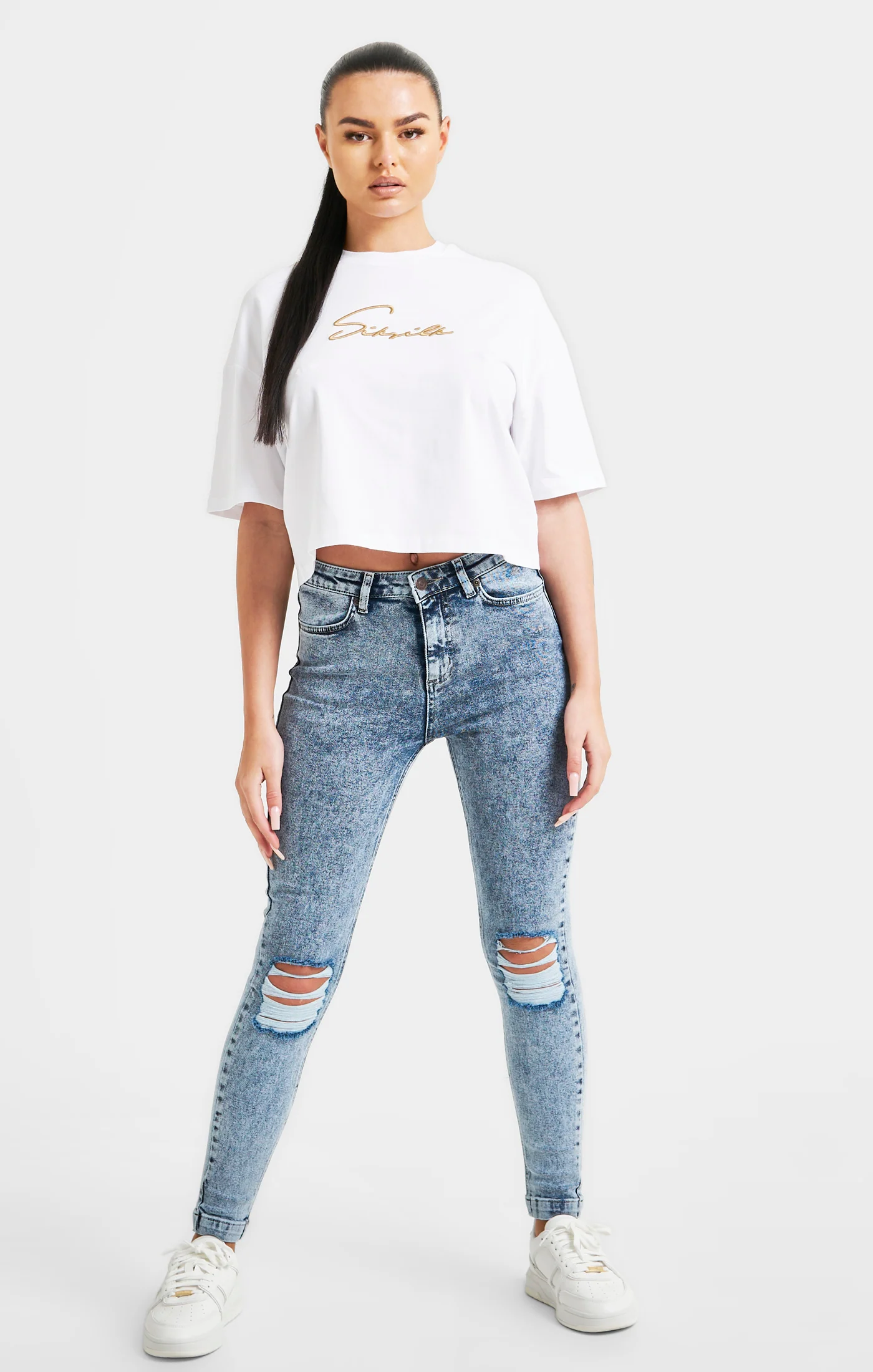White Signature Crop Tee - Image 4